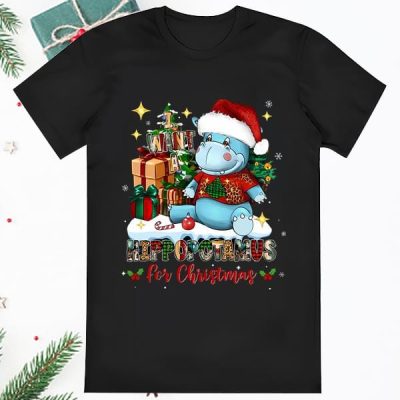 Cute Santa Claus Hippopotamus I Want A Hippopotamus For Shirt