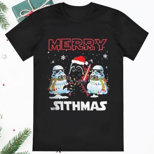 Darth Vader Stormtrooper Merry Christmas Lights Star Wars Shirt