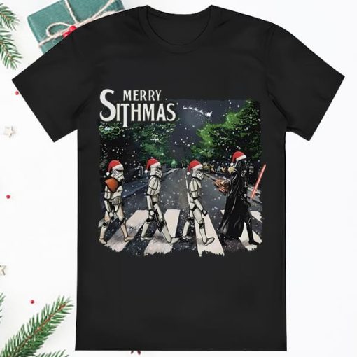 Darth Vader Stormtrooper Merry Sithmas Abbey Road Walking T shirt