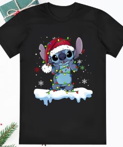 Disney Lilo and Santa Stitch Christmas Lights Shirt