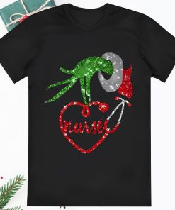 Grinch Hand Holding Nurse Christmas Shirt