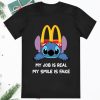 Mcdonalds My Job Is Real My Smile Is Fake Stitch Christmas Shirt