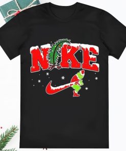 Santa Grinch Hug Nike Logo Merry Christmas 2023 Shirt