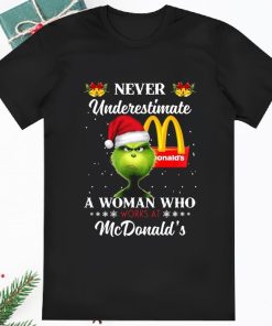 Santa Grinch Never Underestimate A Woman Who Works At Mcdonalds Shirt