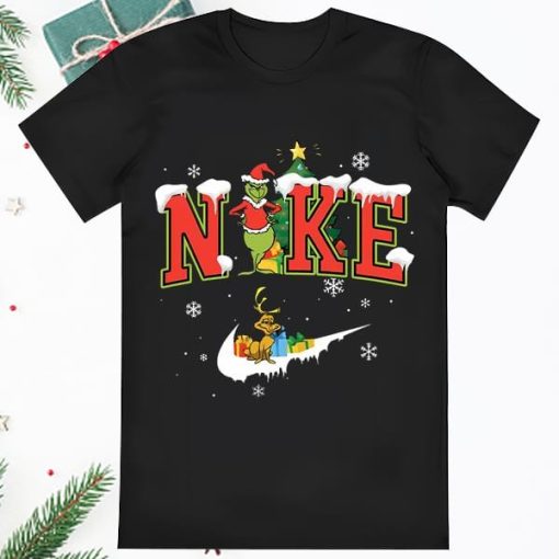 Santa Grinch Nike Christmas Shirt