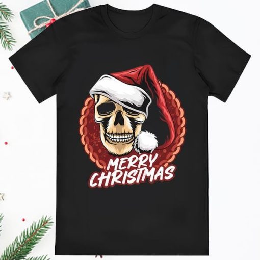 Skull Santa Merry Christmas T shirt