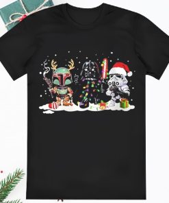 Star Wars Boba Fett Stormtrooper And Darth Vader Christmas Shirt