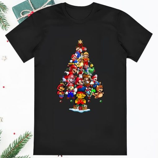 Super Mario Christmas Tree T shirt