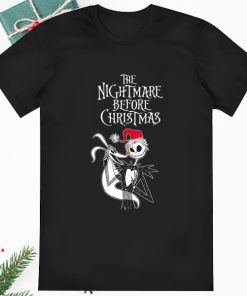 The Nightmare Before Christmas Jack Skellington Santa Hat Logo T Shirt