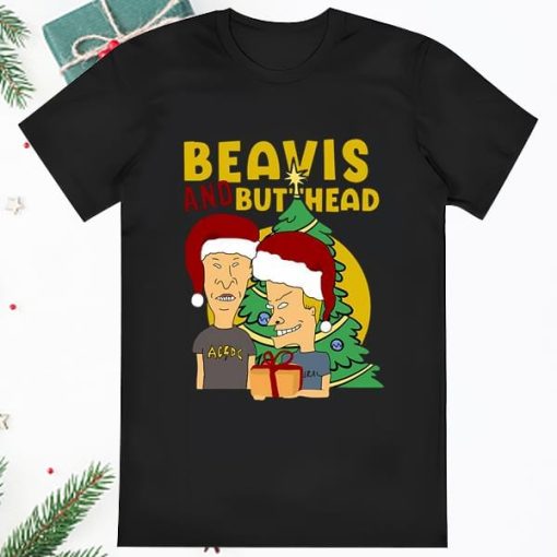 Wearing Santa Hats Beavis And Butthead Christmas Shirt