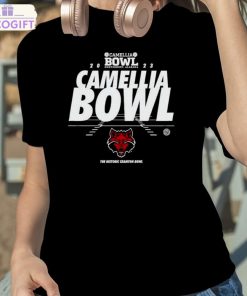 arkansas state red wolves camellia bowl montgomery alabama 2023 logo t shirt 2