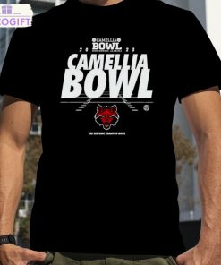 arkansas state red wolves camellia bowl montgomery alabama 2023 logo t shirt