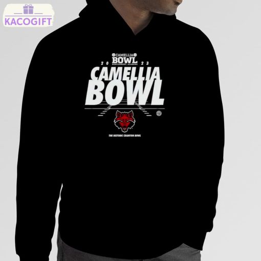 arkansas state red wolves camellia bowl montgomery alabama 2023 logo t shirt 5