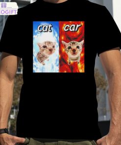 cat vs car heaven and hell t shirt