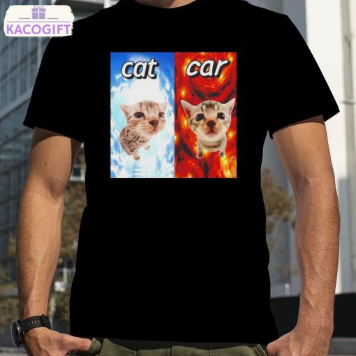 cat vs car heaven and hell t shirt