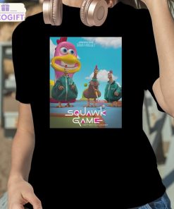 funny new squid game inspired poster for chicken run 2 dawn of the nugget squawk game t shirt 2