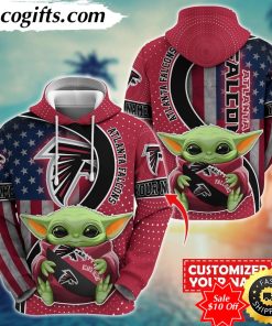 personalized nfl atlanta falcons hoodie baby yoda unisex hoodie for fans