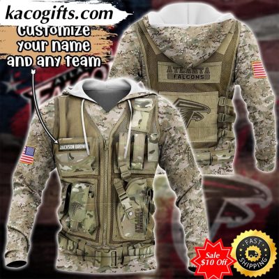 personalized nfl atlanta falcons hoodie camo military hoodie