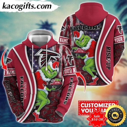 personalized nfl atlanta falcons hoodie grinch unisex hoodie