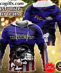 personalized nfl baltimore ravens hoodie snoopy sports hoodie