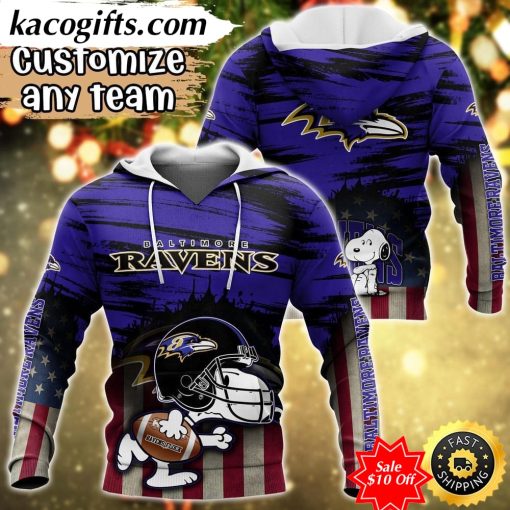 personalized nfl baltimore ravens hoodie snoopy sports hoodie