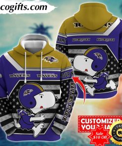 personalized nfl baltimore ravens hoodie snoopy unisex hoodie