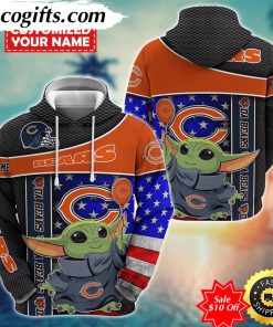 personalized nfl chicago bears hoodie baby yoda unisex hoodie