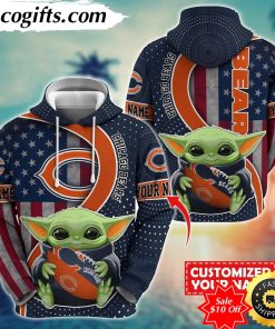 personalized nfl chicago bears hoodie baby yoda unisex hoodie for fans