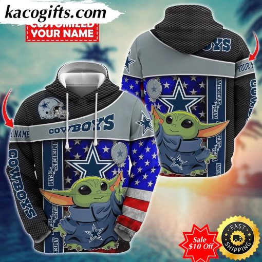 personalized nfl dallas cowboys hoodie baby yoda unisex hoodie