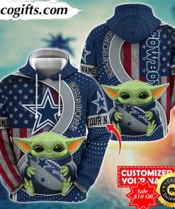 personalized nfl dallas cowboys hoodie baby yoda unisex hoodie for fans