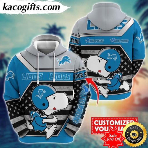 personalized nfl detroit lions hoodie snoopy unisex hoodie