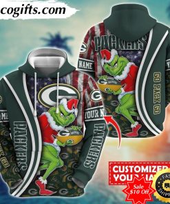 personalized nfl green bay packers hoodie grinch unisex hoodie