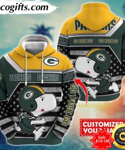 personalized nfl green bay packers hoodie snoopy unisex hoodie