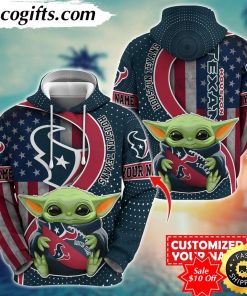 personalized nfl houston texans hoodie baby yoda unisex hoodie for fans