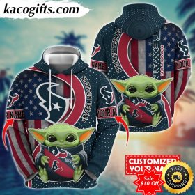 personalized nfl houston texans hoodie baby yoda unisex hoodie for fans