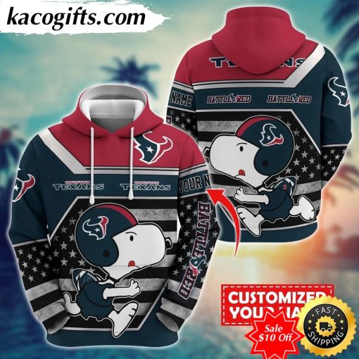 personalized nfl houston texans hoodie snoopy unisex hoodie