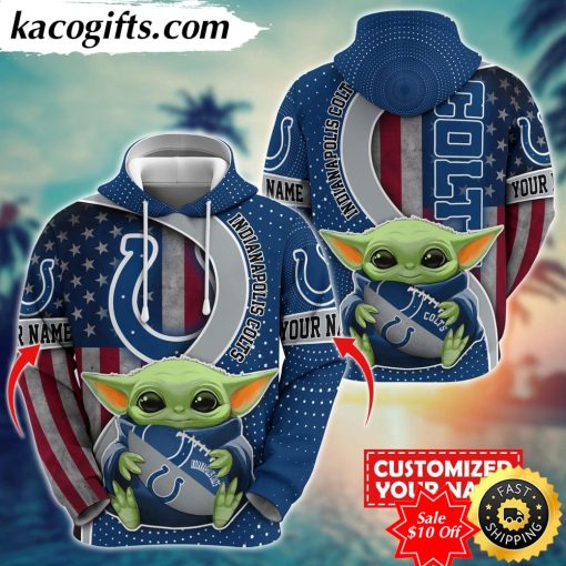 personalized nfl indianapolis colts hoodie baby yoda unisex hoodie for fans