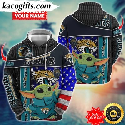 personalized nfl jacksonville jaguars hoodie baby yoda unisex hoodie