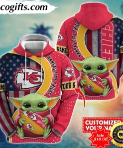 personalized nfl kansas city chiefs hoodie baby yoda unisex hoodie for fans