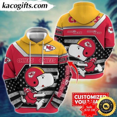personalized nfl kansas city chiefs hoodie snoopy unisex hoodie