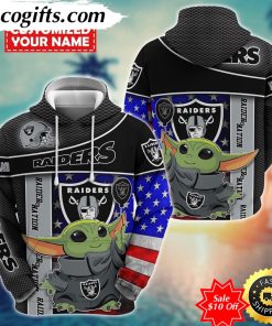 personalized nfl las vegas raiders hoodie baby yoda unisex hoodie