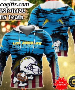 personalized nfl los angeles chargers hoodie snoopy sports hoodie