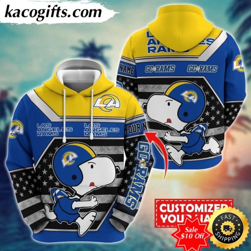 personalized nfl los angeles rams hoodie snoopy unisex hoodie