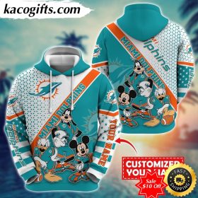 personalized nfl miami dolphins hoodie character cartoon movie unisex hoodie