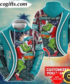 personalized nfl miami dolphins hoodie grinch unisex hoodie