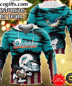 personalized nfl miami dolphins hoodie snoopy sports hoodie