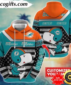 personalized nfl miami dolphins hoodie snoopy unisex hoodie