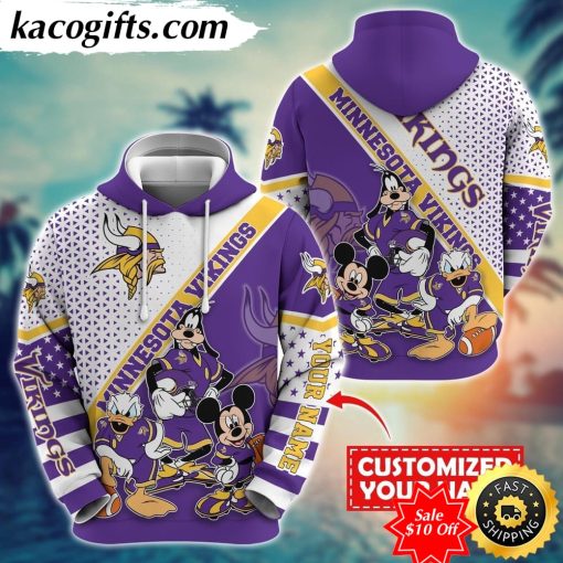 personalized nfl minnesota vikings hoodie character cartoon movie unisex hoodie