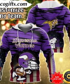 personalized nfl minnesota vikings hoodie snoopy sports hoodie