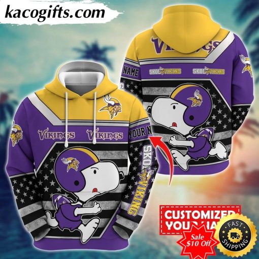 personalized nfl minnesota vikings hoodie snoopy unisex hoodie